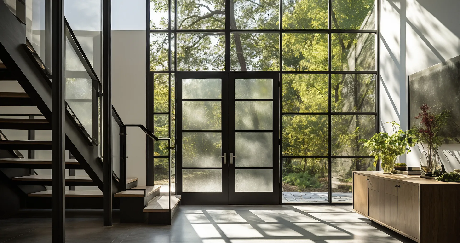 Porte double vitrée atelier