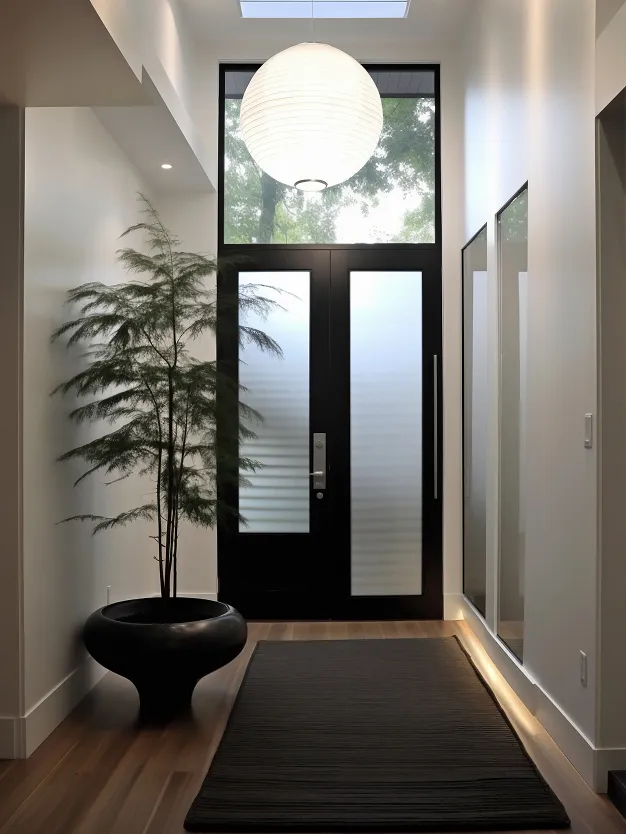 Entrée maison vitrée