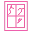 Fenêtre cassée pictogramme